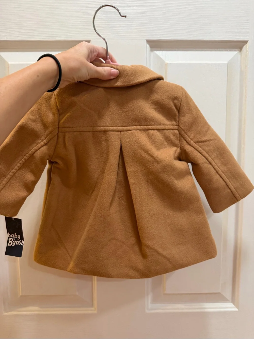 Carter's Camel Tan Pea Coat with Ruffle Trim